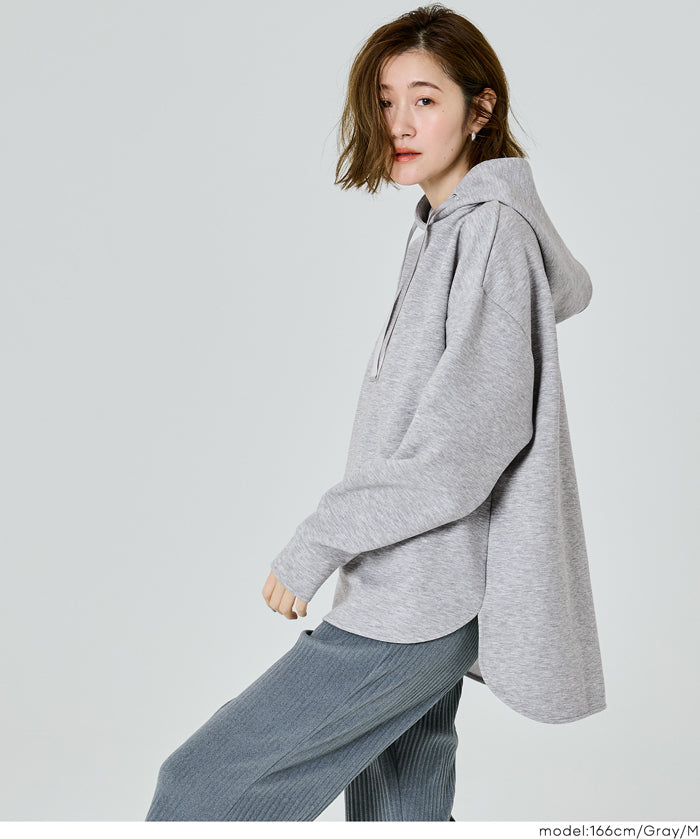 柔軟太空棉寬鬆長袖連帽上衣