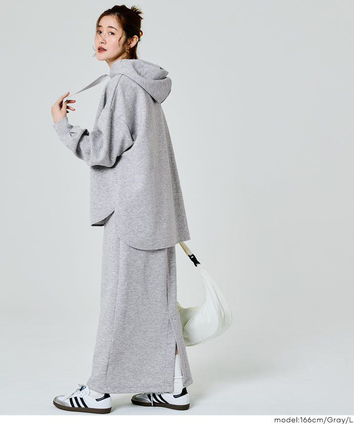 柔軟太空棉寬鬆長袖連帽上衣
