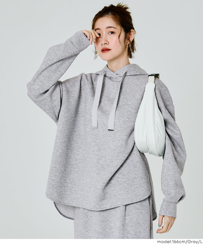 柔軟太空棉寬鬆長袖連帽上衣