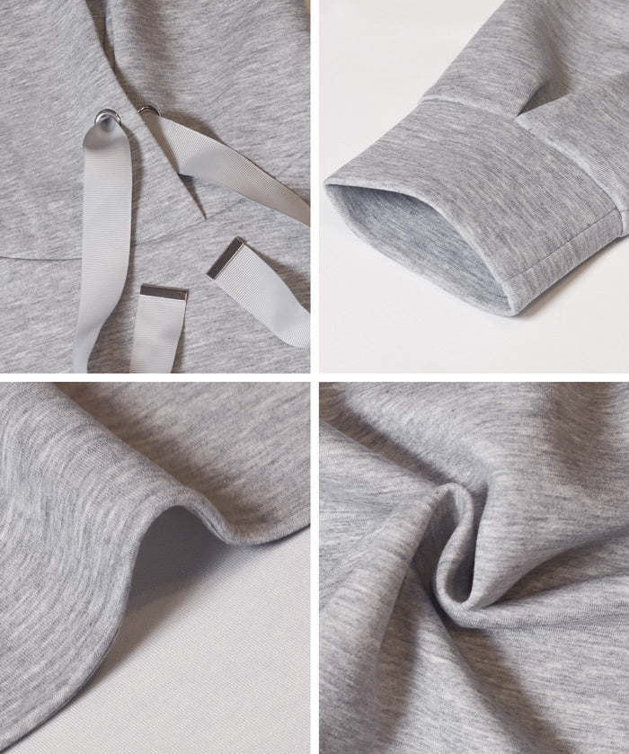 柔軟太空棉寬鬆長袖連帽上衣