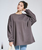 內刷毛寬版大學T