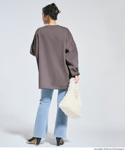 內刷毛寬版大學T