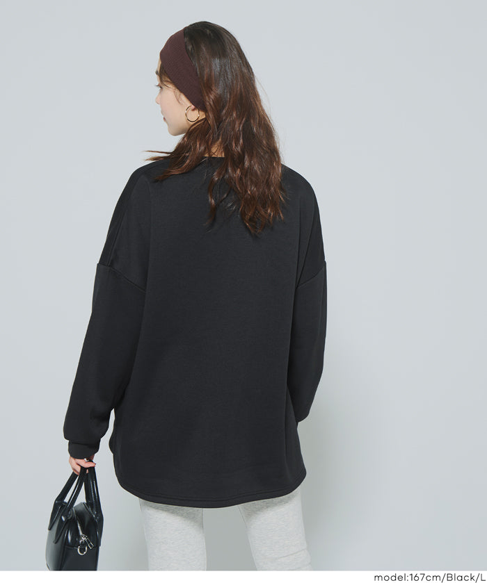 內刷毛寬版大學T