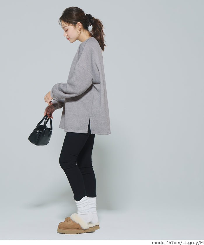 內刷毛寬版大學T