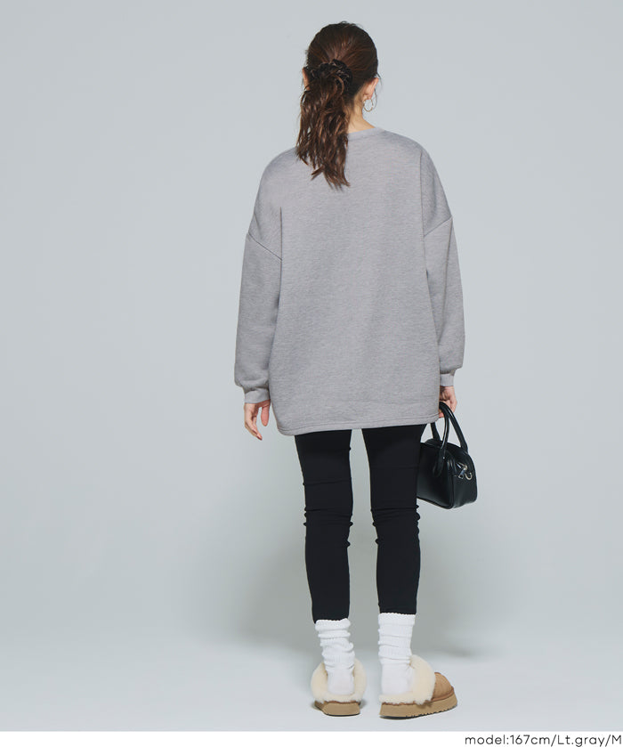 內刷毛寬版大學T