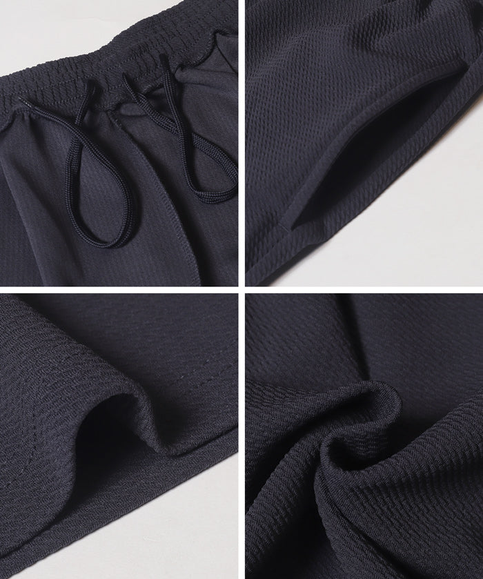 壓紋打褶休閒褲