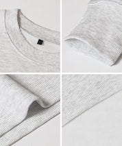 內刷毛插肩LOGO大學T