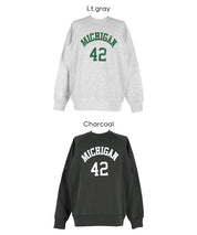 內刷毛插肩LOGO大學T