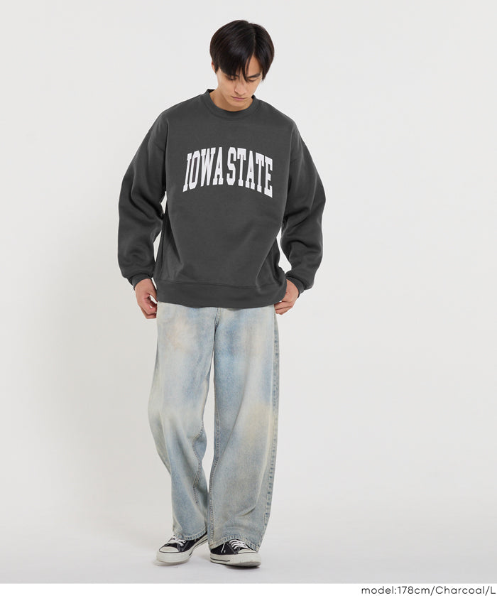 內刷毛LOGO布章大學T