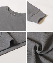 壓紋蝙蝠袖上衣