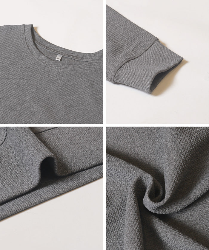 壓紋蝙蝠袖上衣