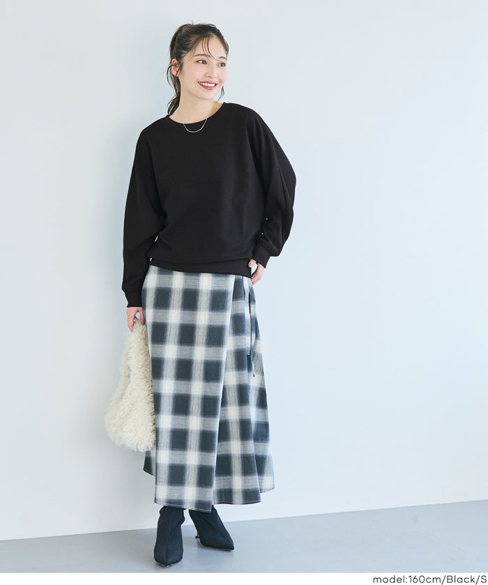 壓紋蝙蝠袖上衣