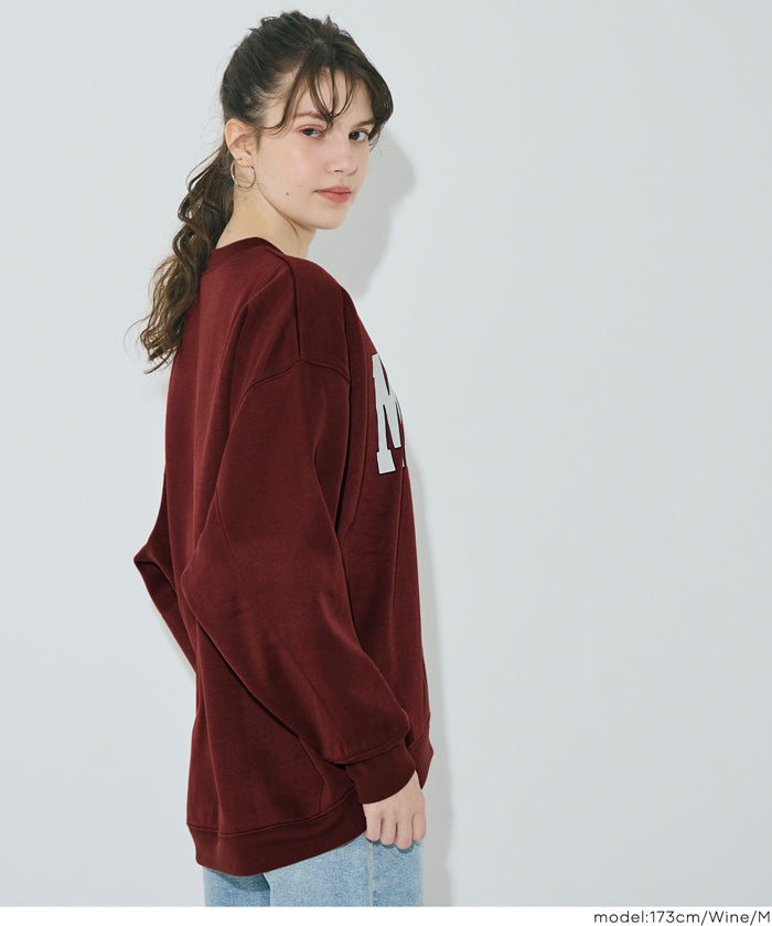 輕量內刷毛LOGO大學T