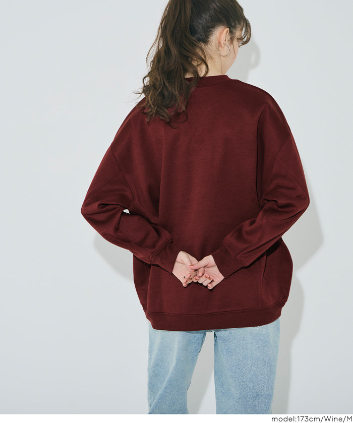 輕量內刷毛LOGO大學T