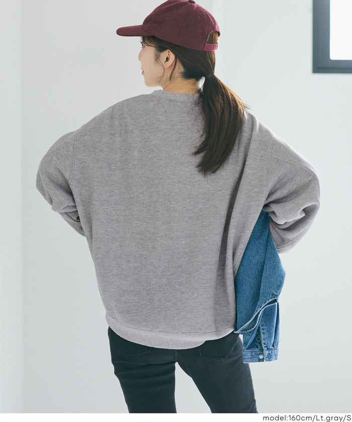 輕量內刷毛LOGO大學T