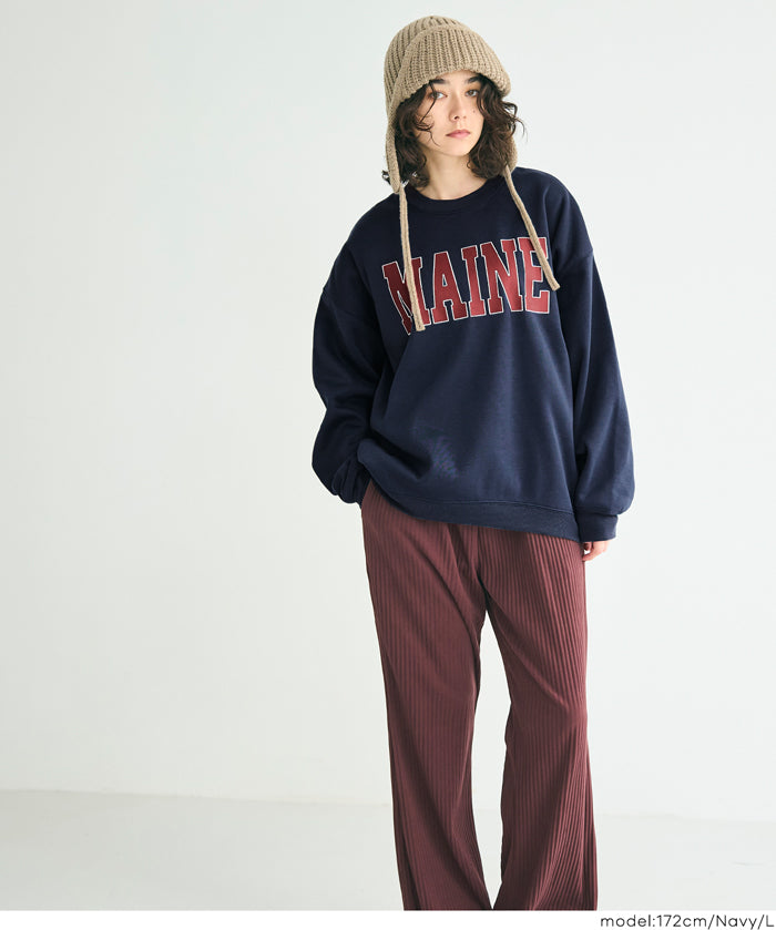 輕量內刷毛LOGO大學T