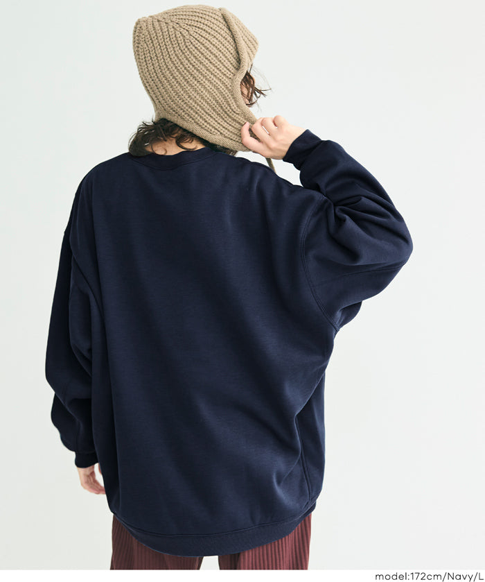 輕量內刷毛LOGO大學T