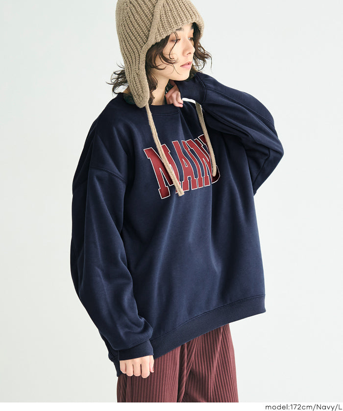 輕量內刷毛LOGO大學T