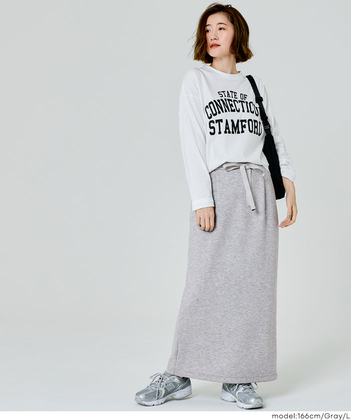 柔軟太空棉休閒直筒半裙