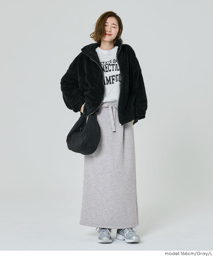 柔軟太空棉休閒直筒半裙