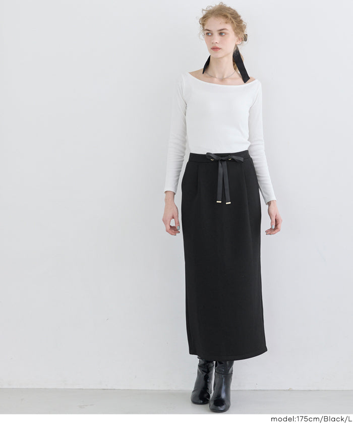 柔軟太空棉休閒直筒半裙