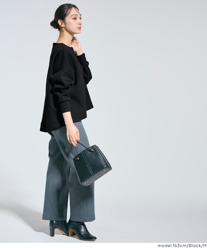 柔軟太空棉後面拉鍊長袖上衣