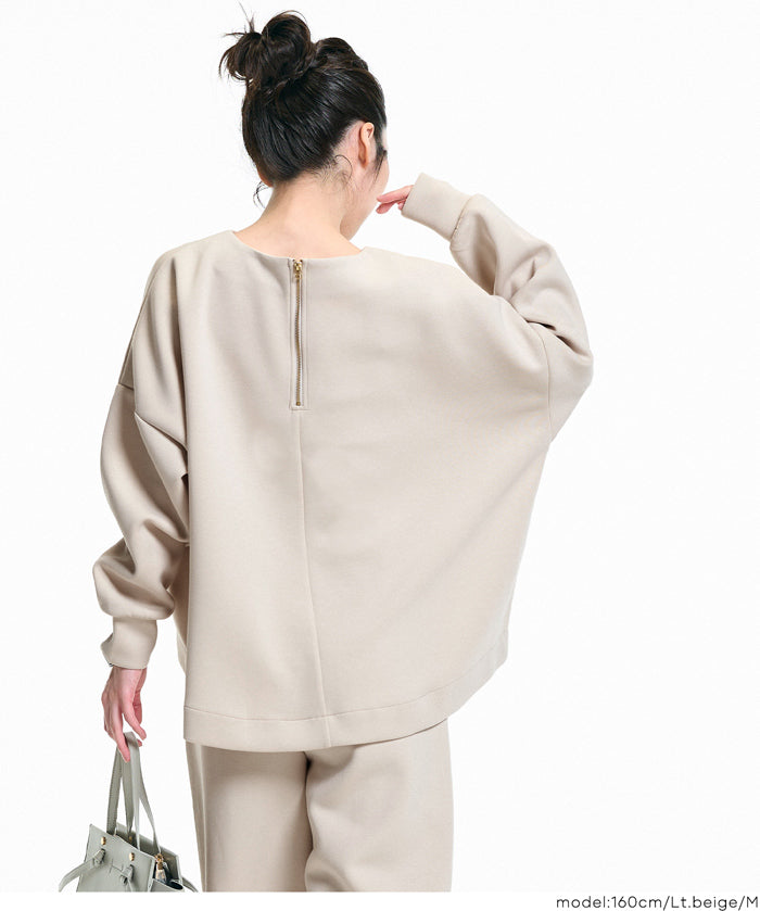 柔軟太空棉後面拉鍊長袖上衣