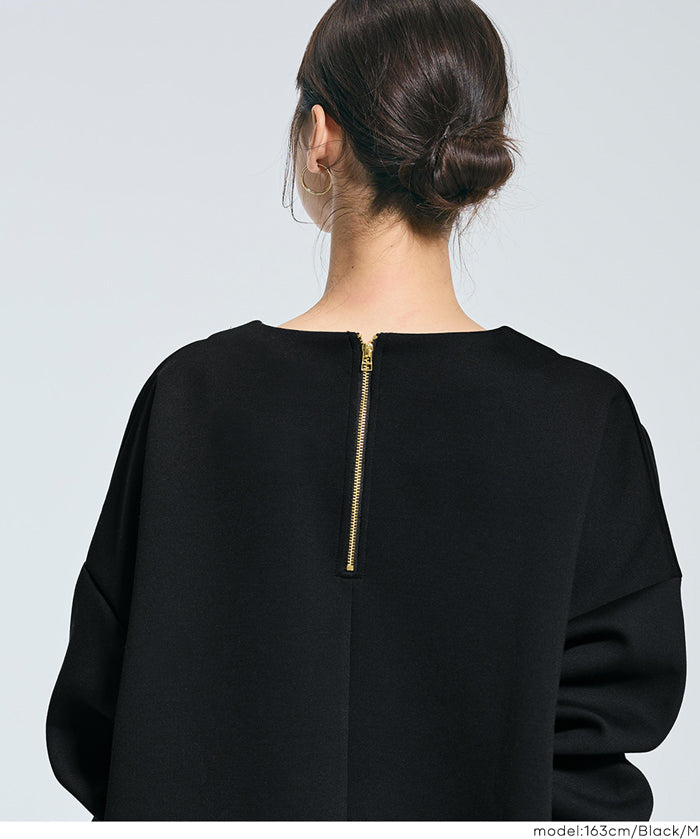 柔軟太空棉後面拉鍊長袖上衣