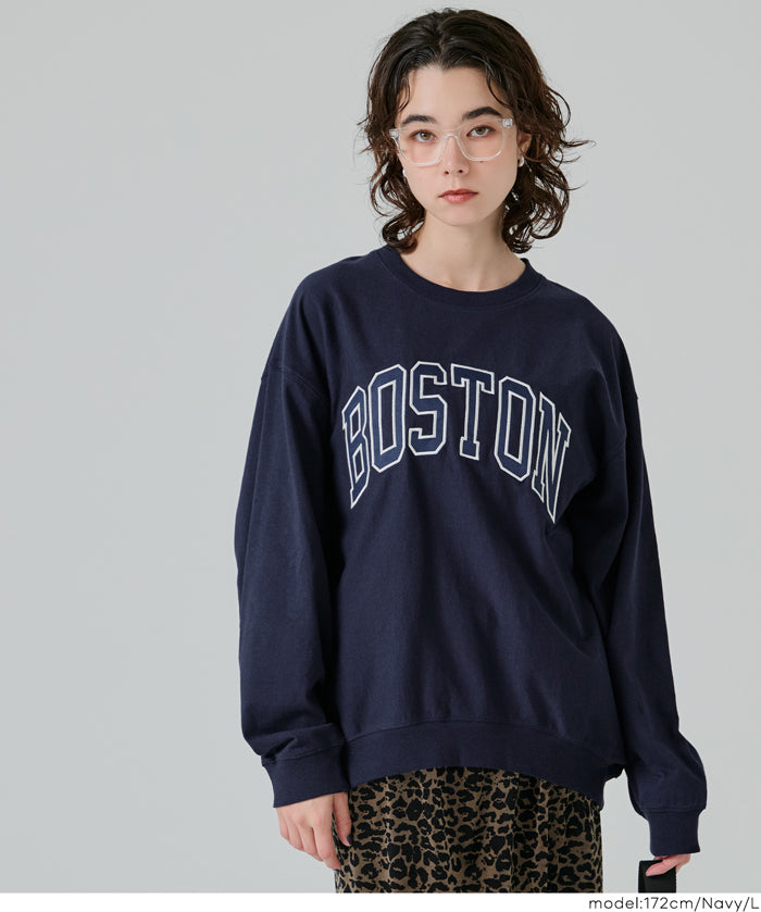 LOGO輕薄長袖大學T