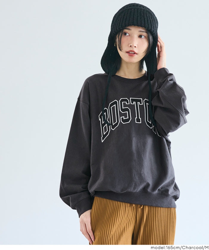 LOGO輕薄長袖大學T