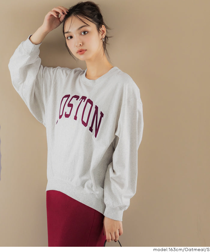 LOGO輕薄長袖大學T