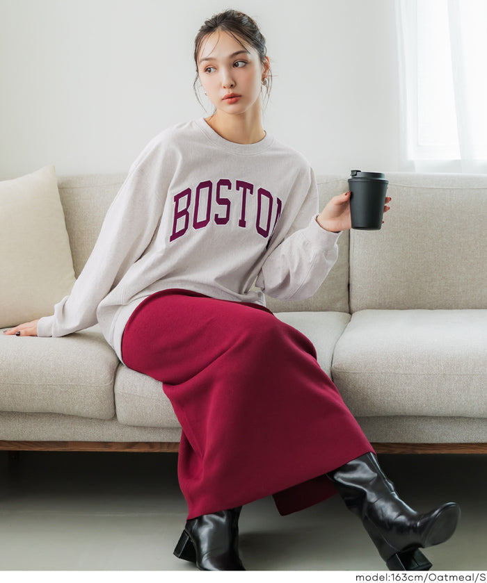 LOGO輕薄長袖大學T