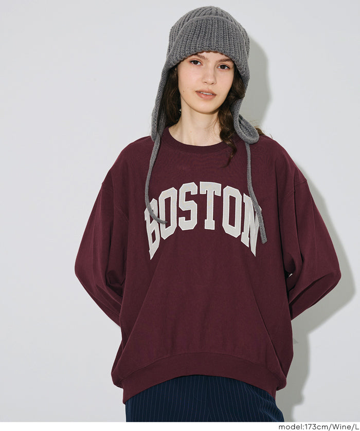 LOGO輕薄長袖大學T