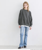 重磅棉 假兩件層次造型大學T