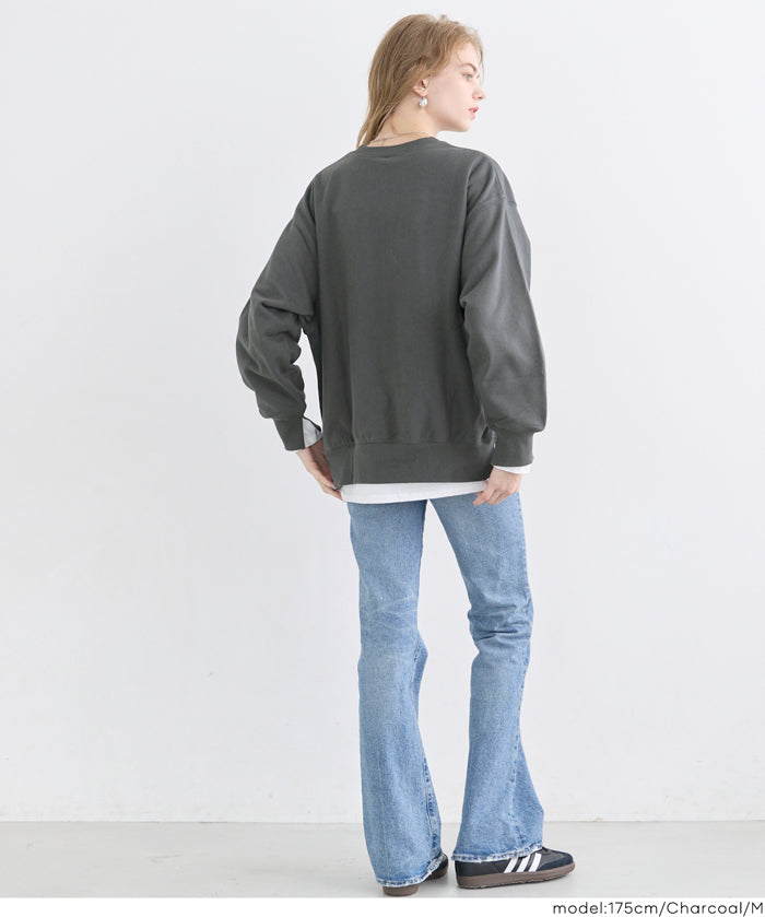 重磅棉 假兩件層次造型大學T