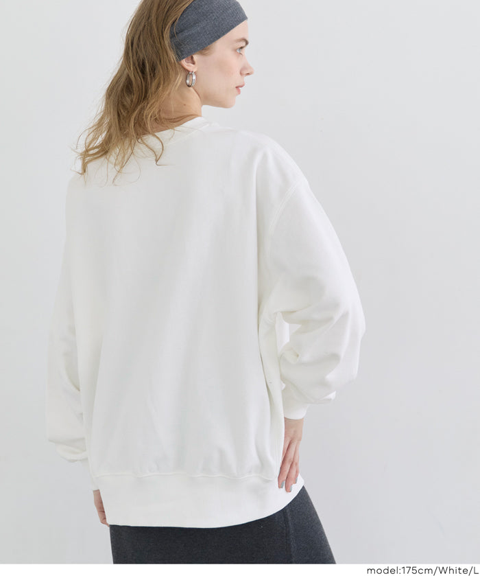 重磅內刷毛刺繡LOGO大學T