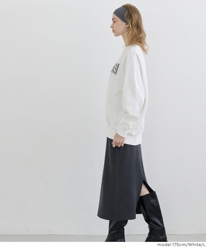 重磅內刷毛刺繡LOGO大學T