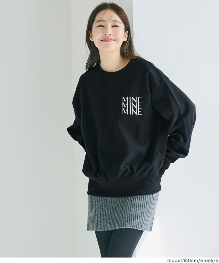 重磅內刷毛刺繡LOGO大學T