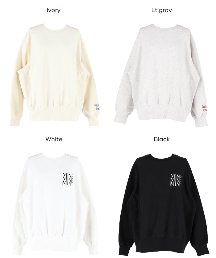 重磅內刷毛刺繡LOGO大學T