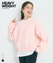 重磅內刷毛復古加工大學T