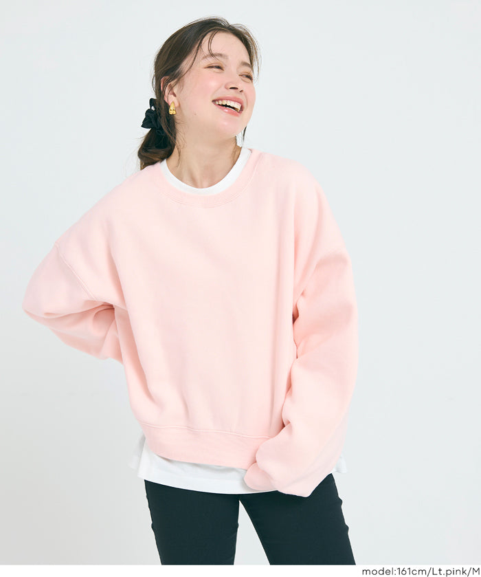 重磅內刷毛復古加工大學T