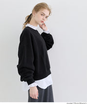 重磅內刷毛復古加工大學T