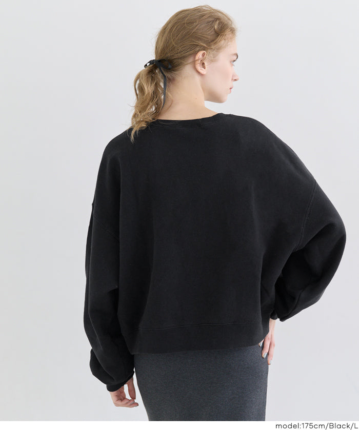 重磅內刷毛復古加工大學T