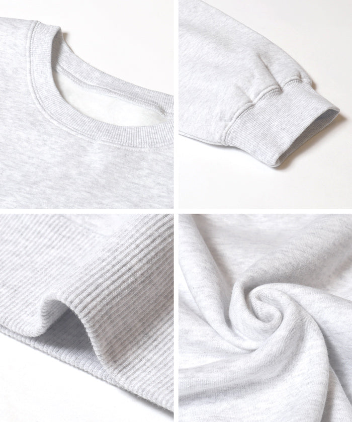 重磅內刷毛復古加工大學T