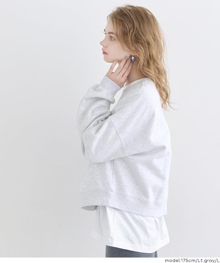 重磅內刷毛復古加工大學T