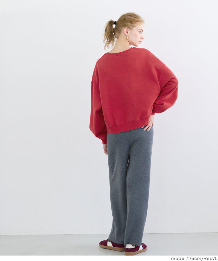 重磅內刷毛復古加工LOGO大學T