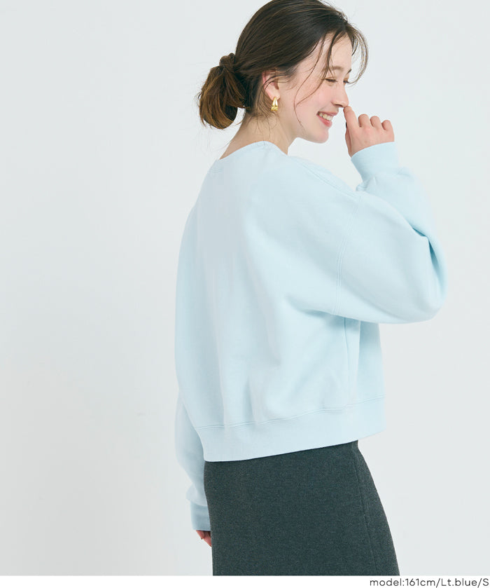 重磅內刷毛復古加工LOGO大學T