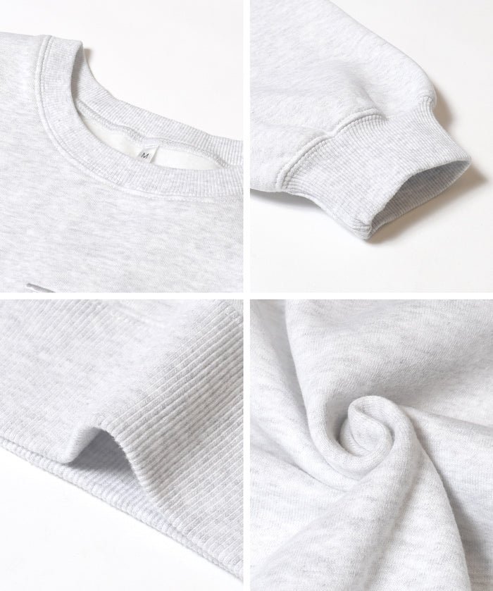 重磅內刷毛復古加工LOGO大學T