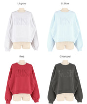 重磅內刷毛復古加工LOGO大學T