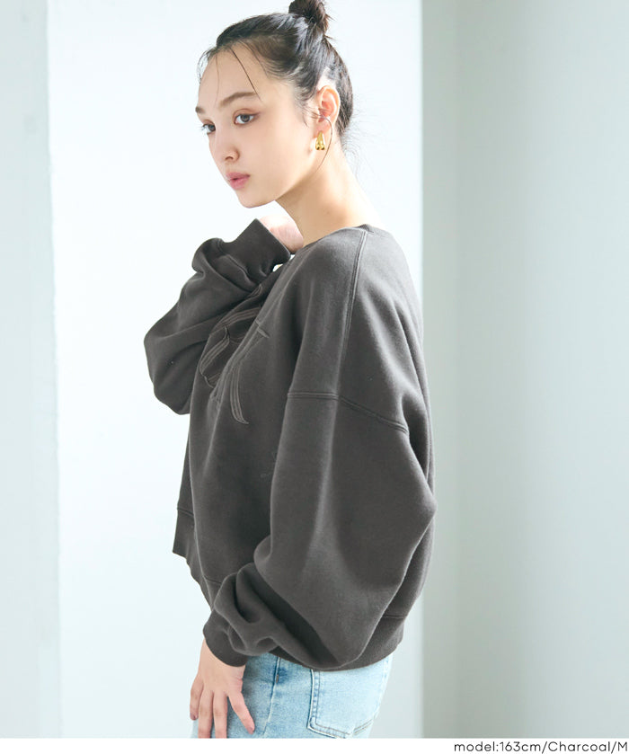 重磅內刷毛復古加工LOGO大學T